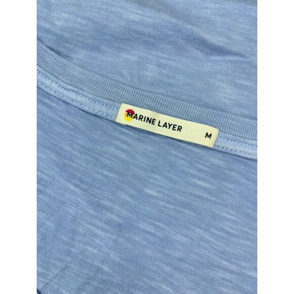 Marine Layer women's medium light blue v-neck basic tee shirt cotton modal - Picture 6 of 6